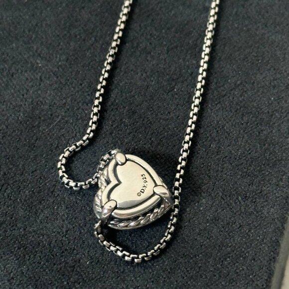 Authentic david yurman heart necklace women's red garnet and diamonds necklace - Picture 6 of 7